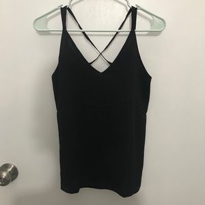 Strappy Chiffon Lined Cami Top Lightweight - Black Small